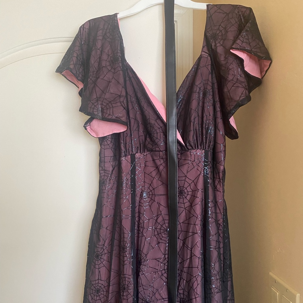 vixen by micheline pitt pink spiderweb dress 2x